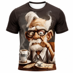 Vintage Classic Coffee Old Man Graphic Tee