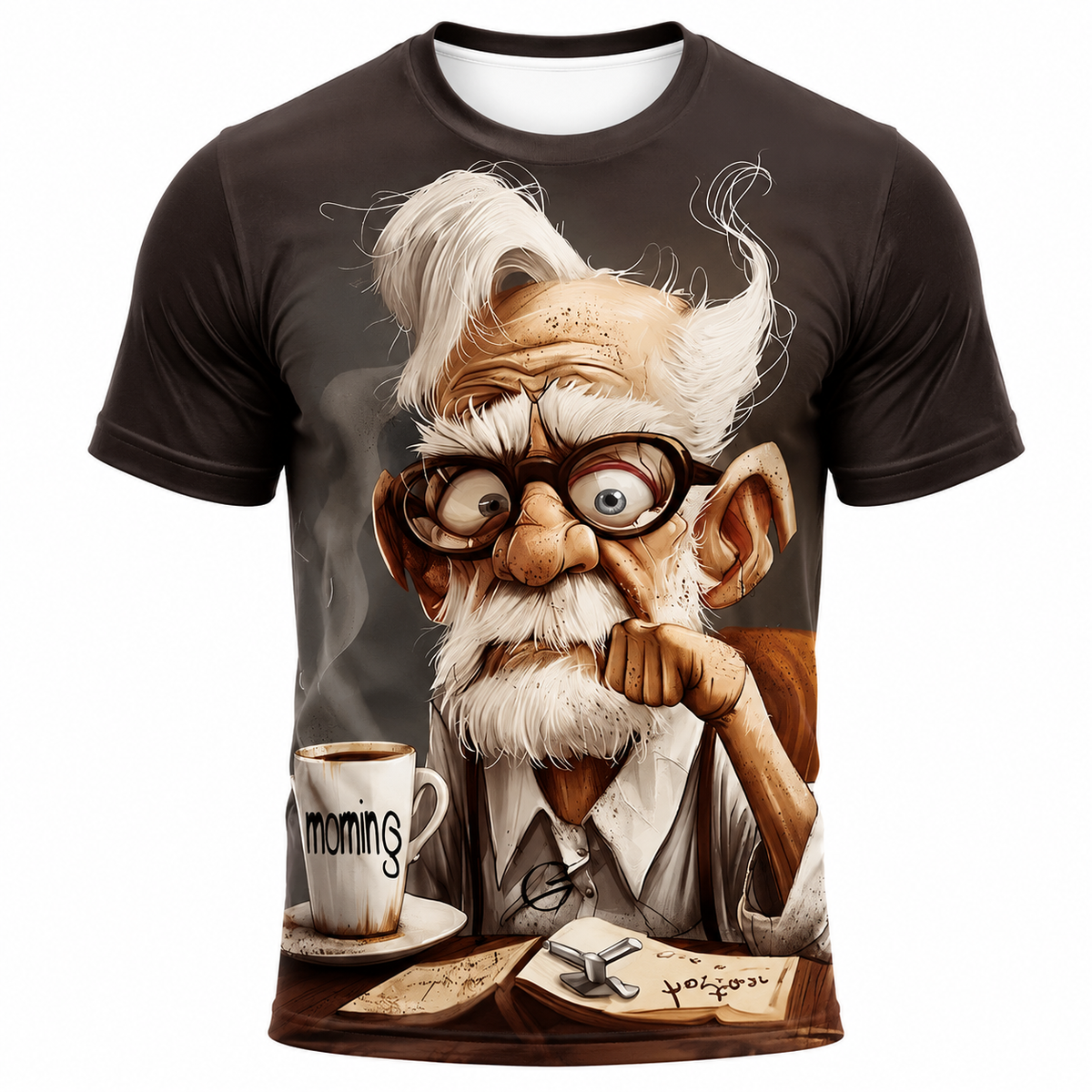 Vintage Classic Coffee Old Man Graphic Tee