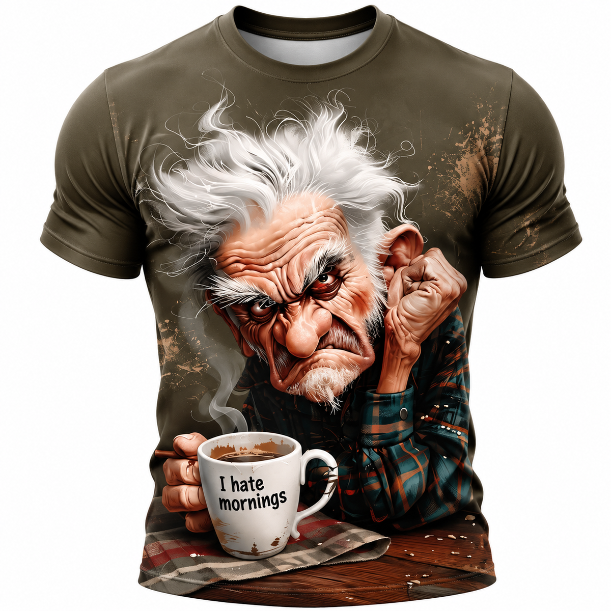 Vintage Classic Coffee Old Man Graphic Tee