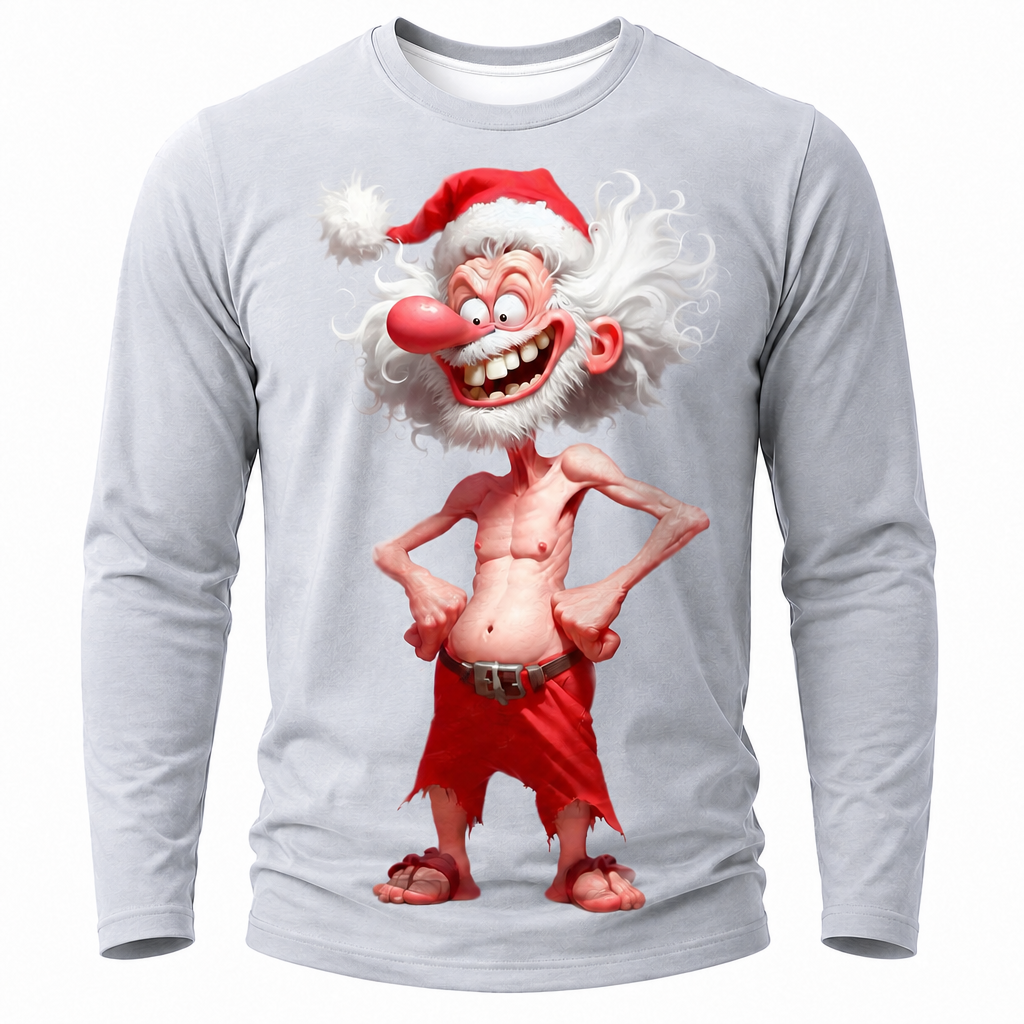 Christmas Old Man 3D Graphic Longsleeve Tee