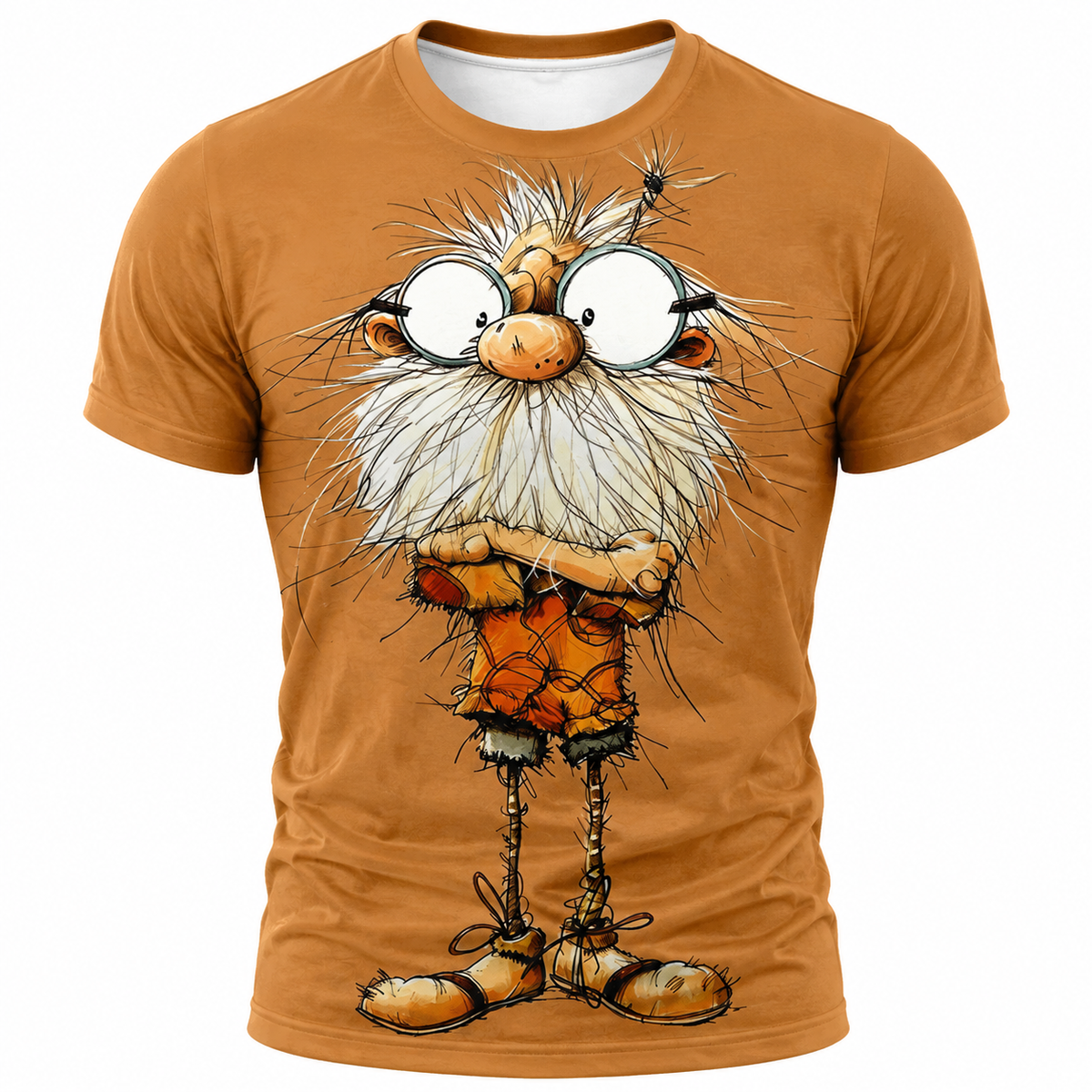 Funny Ombre Old Man 3D Street Graphic Tee