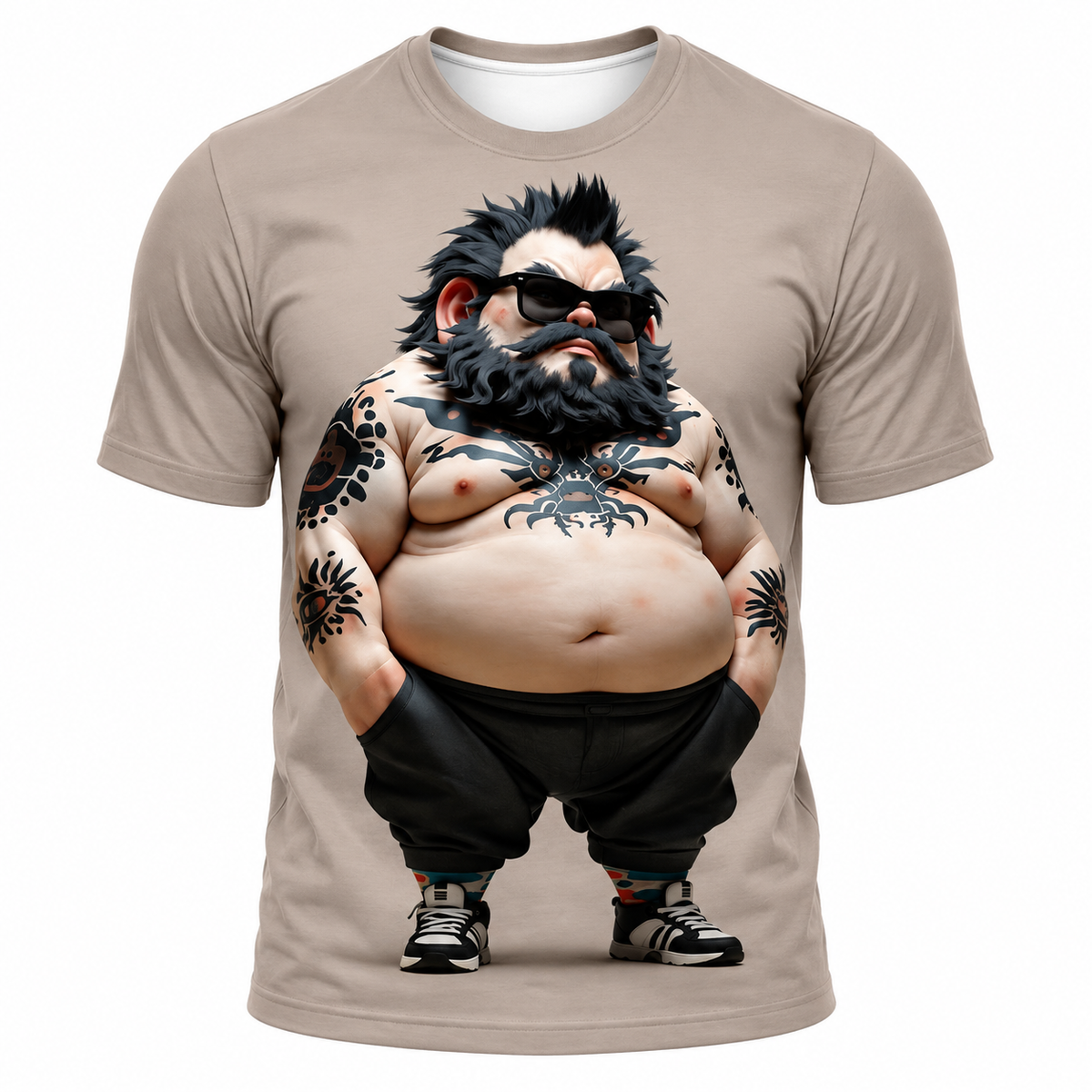 Funny Strong Old Man Graphic Print Tee