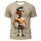 Funny Strong Old Man Graphic Print Tee