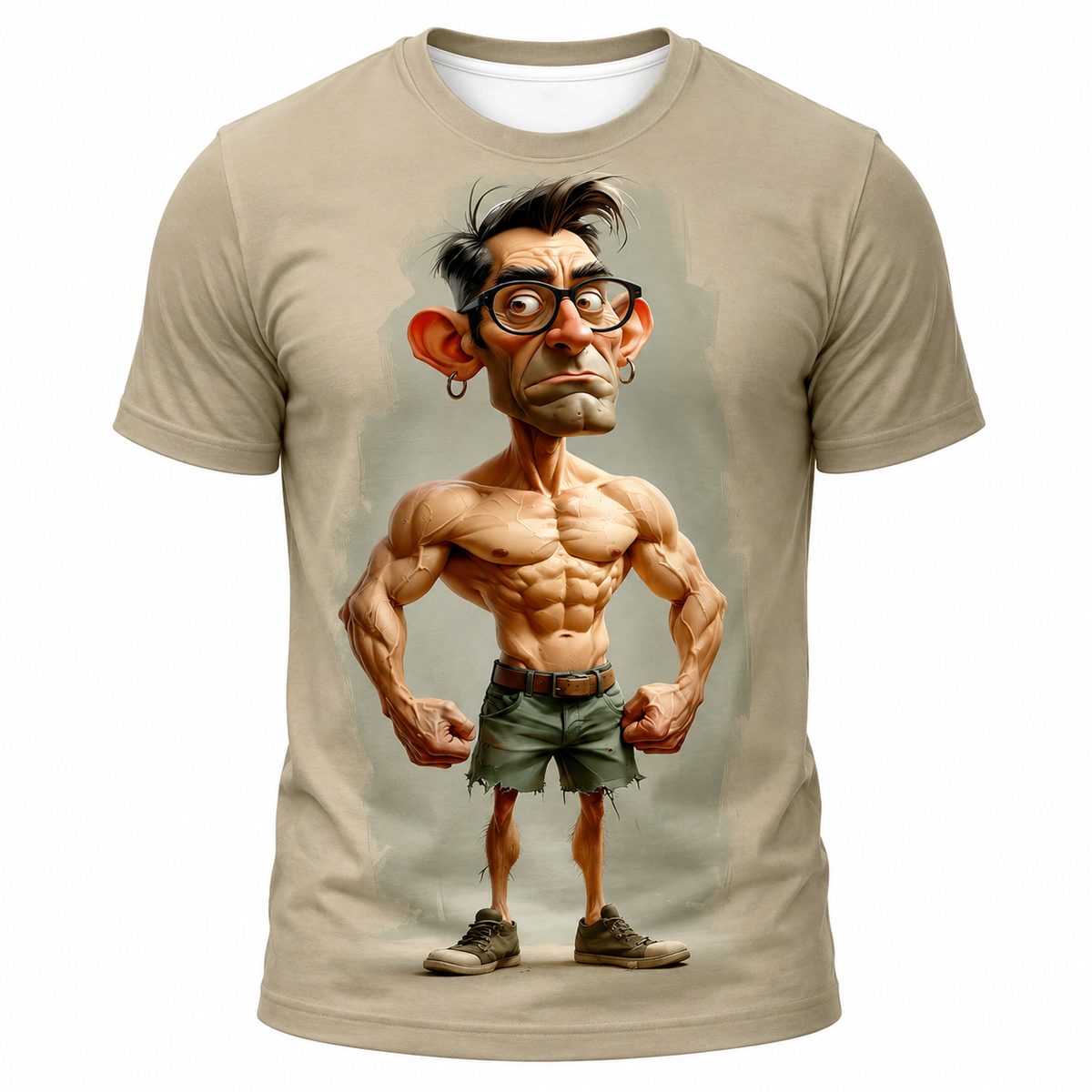 Funny Strong Old Man Graphic Print Tee