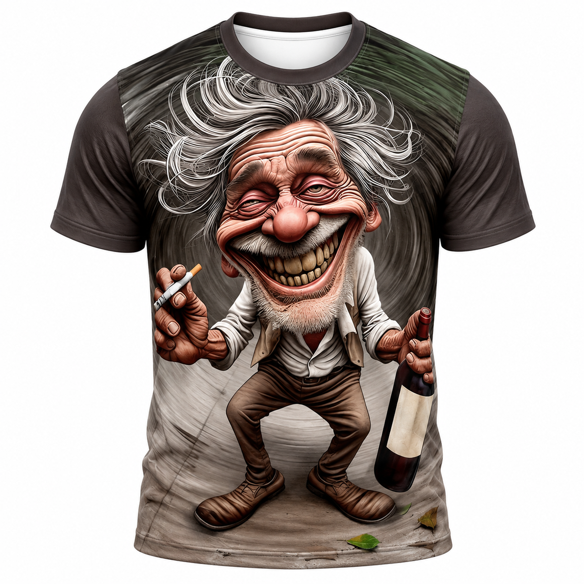 Grumpy Ombre Old Man Beer Funny 3D Graphic Tee