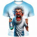 Grumpy Ombre Old Man Beer Funny 3D Graphic Tee