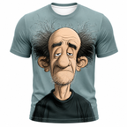 Ombre Funny Old Man Graphic Print Tee