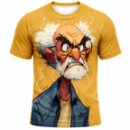 Ombre Funny Old Man Graphic Print Tee