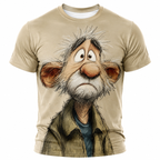 Ombre Funny Old Man Graphic Print Tee