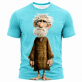 Ombre Funny Old Man Graphic Print Tee