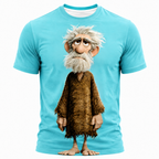 Ombre Funny Old Man Graphic Print Tee