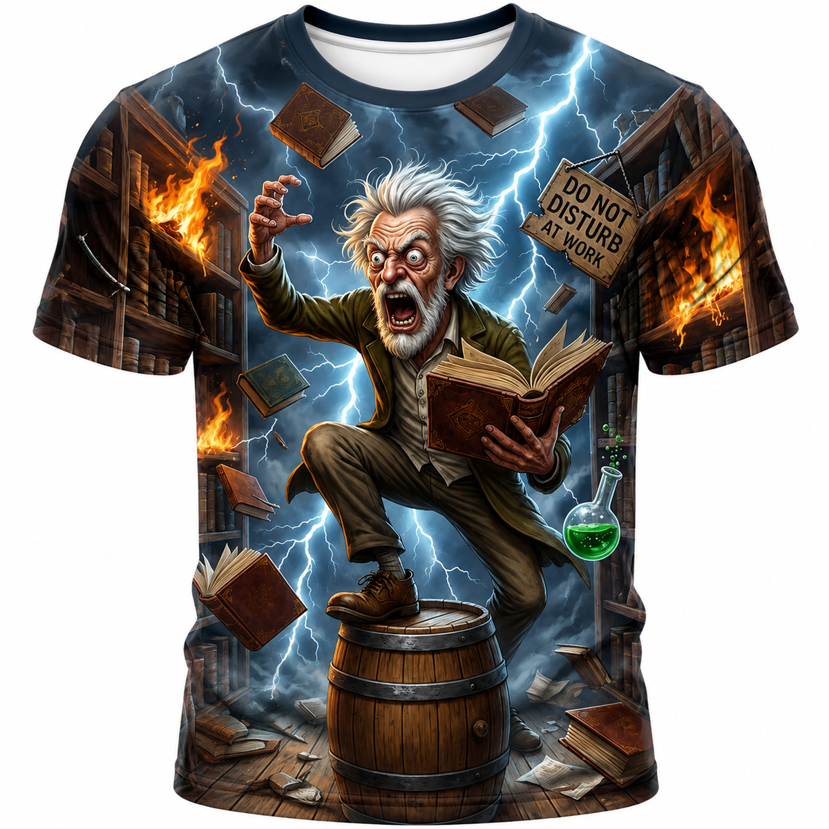 Funny Grumpy Old Man Coffee Print Tee