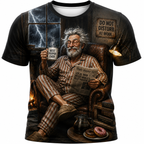 Funny Grumpy Old Man Coffee Print Tee