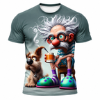 Legendary 3D Old Man Coffee First Funny Graphic Tee
