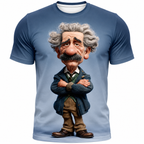 Funny Ombre Cool Old Man Graphic Print Tee