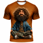 Funny Ombre Cool Old Man Graphic Print Tee
