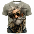 Funny Ombre Cool Old Man Graphic Print Tee