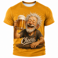 Cheers Old Man Beer Cartoon Graphic Tee