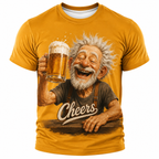 Cheers Old Man Beer Cartoon Graphic Tee