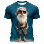 Funny Old Man Mascot Graphic Print Tee