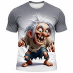 Ombre 3D Old Man Graphic Print Tee