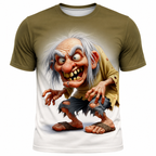 Ombre 3D Old Man Graphic Print Tee