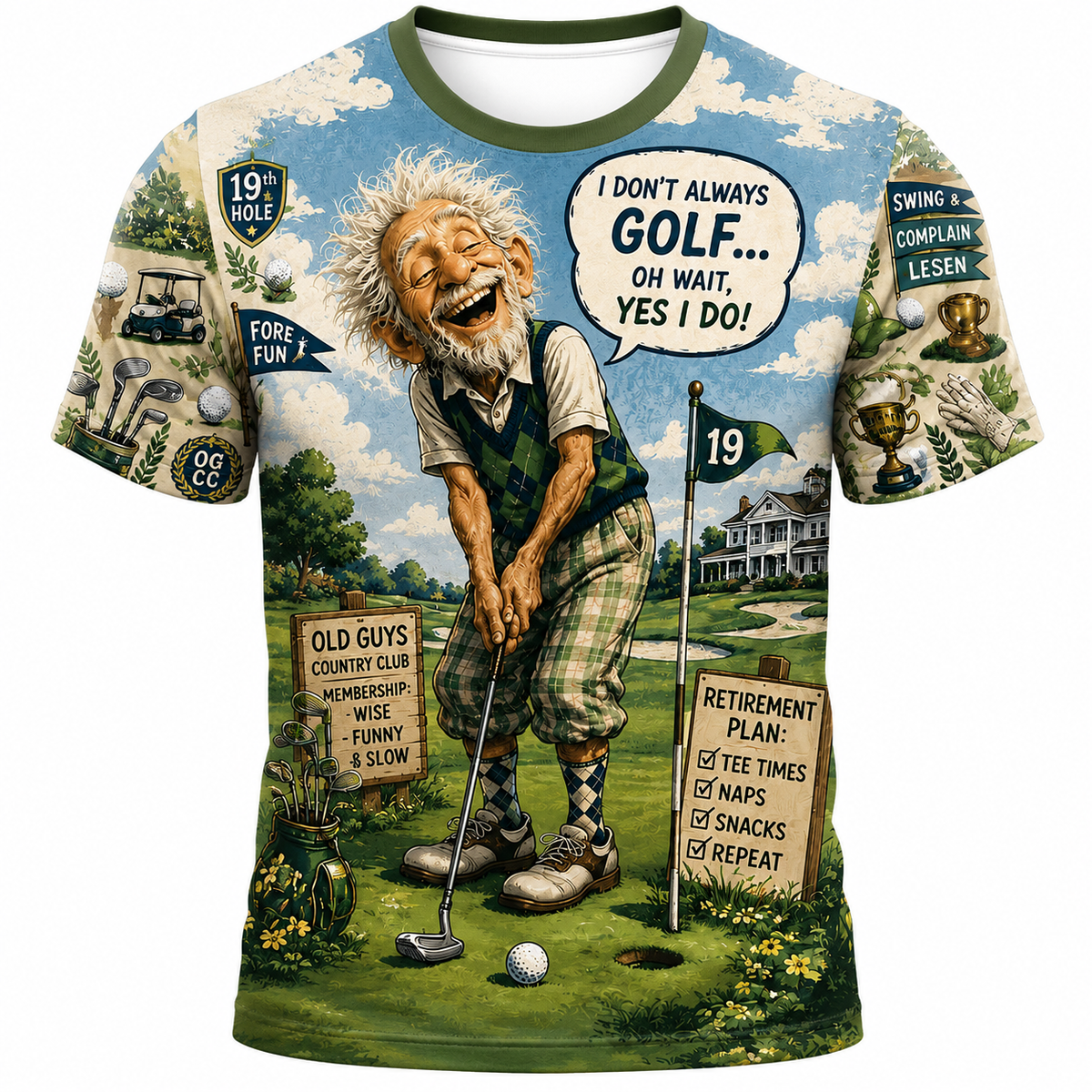 Vintage Classic Coffee Old Man Graphic Tee