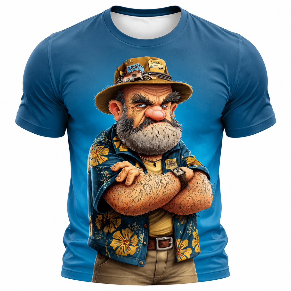 Funny Old Man Legendary Graphic Print Tee