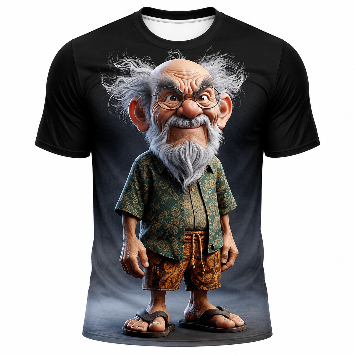 Ombre Grumpy Old Man Graphic Print Tee