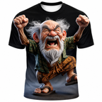 Ombre Grumpy Old Man Graphic Print Tee