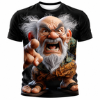 Ombre Grumpy Old Man Graphic Print Tee