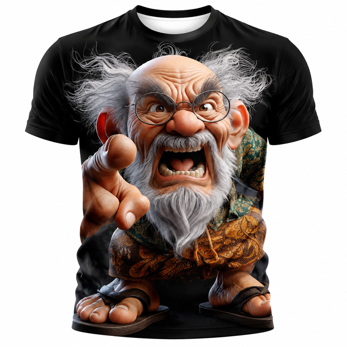 Ombre Grumpy Old Man Graphic Print Tee