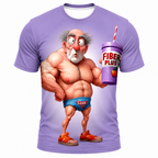 Ombre Funny Fitness Bodybuilding Old Man 3D Graphic Print Tee