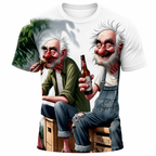Crazy Old Man Wine Cheers Graphic Tee