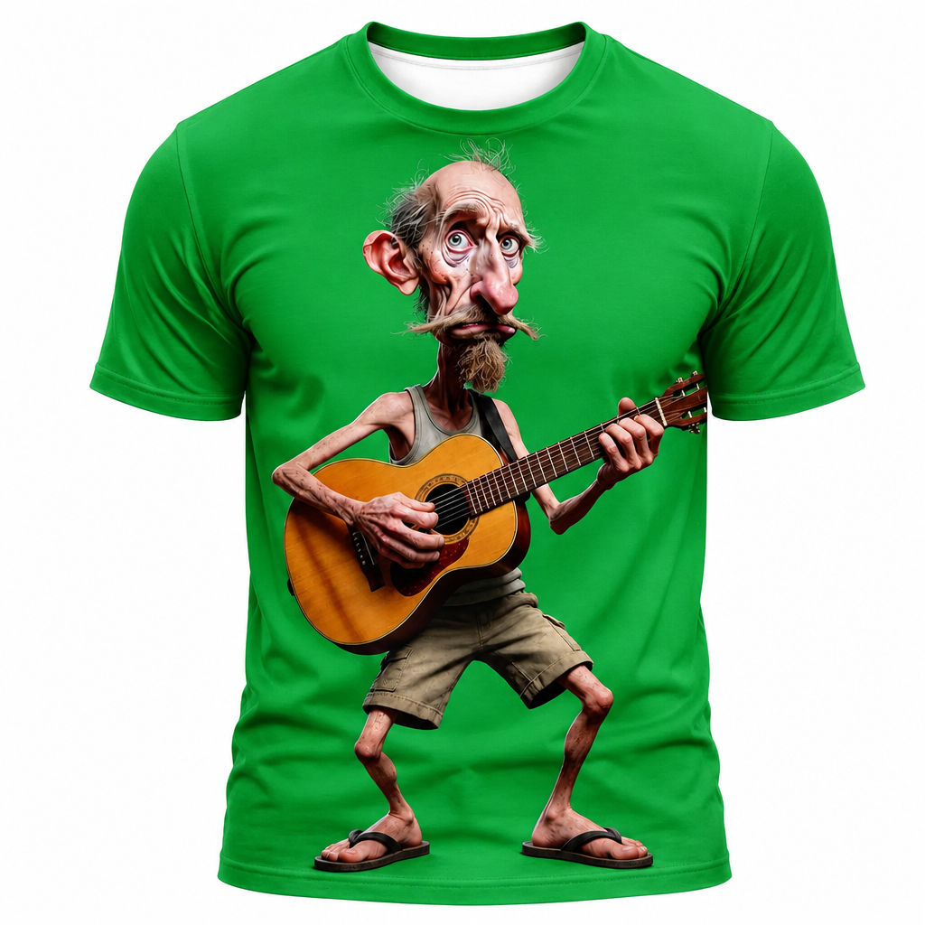Classic Guitar Music Hero Old Man Rocker Tee