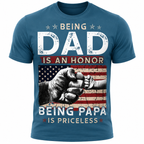Patriotic Dad American Flag 250th Anniversary Veteran Graphic Tee