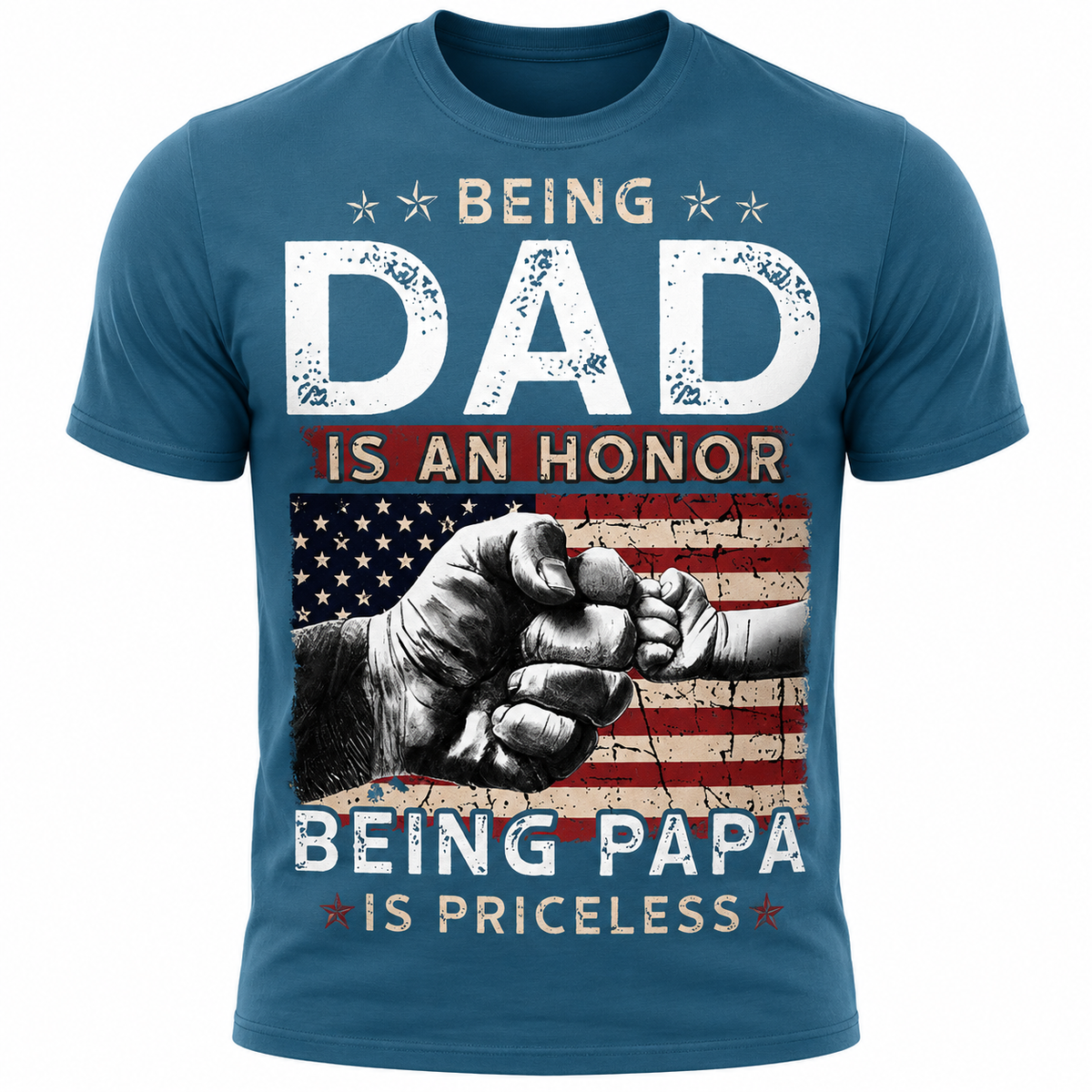 Patriotic Dad American Flag 250th Anniversary Veteran Graphic Tee
