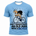 Old Man Riding Blue Purple 3D Graphic Print Tee