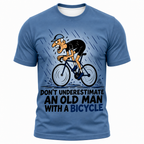 Old Man Riding Blue Purple 3D Graphic Print Tee