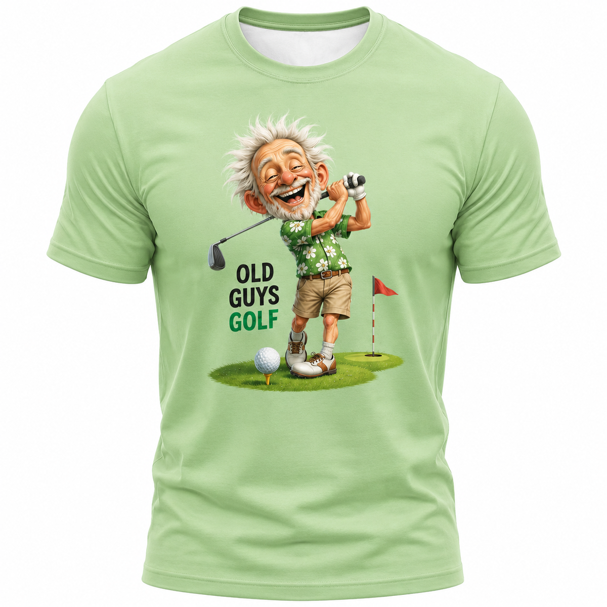 Old Rocker Cool Old Man Guitar Cartoon Tee