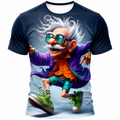 Funny Blue Ombre Old Man 3D Graphic Tee