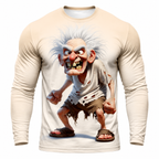 Old Man 3D Print Long-Sleeve Graphic Tee