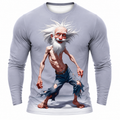 Old Man 3D Print Long-Sleeve Graphic Tee