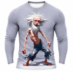 Old Man 3D Print Long-Sleeve Graphic Tee