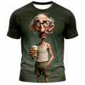 Ombre Coffee Funny Old Man Graphic Tee