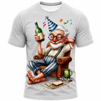 Old Man Cheers Wine Grandpa Graphic Shirt