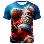 Santa Claus Beer 3D Funny Old Man Graphic Print Tee