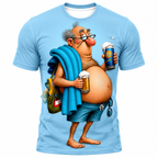 Grumpy Old Man Beer Party 3D Graphic Print Tee