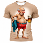 Grumpy Old Man Beer Party 3D Graphic Print Tee