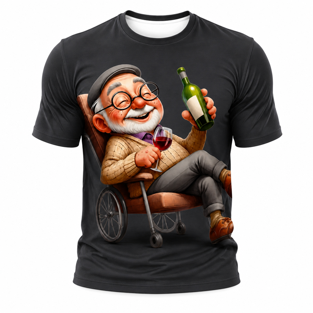 Legendary Wine Old Man Cartoon Tee